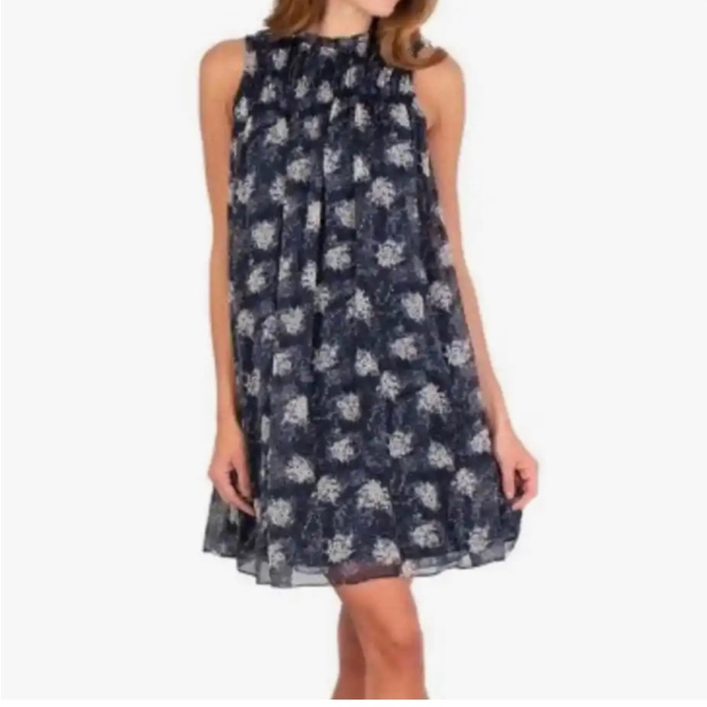 NWT MEDIUM JOIE MINI DRESS, Smocked top, sleeveless, Baltic Print